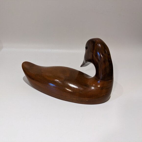 Lovely Vintage Mallard Duck Decoy - Dark Walnut Wood, Handcrafted Canada - Picture 5 of 6